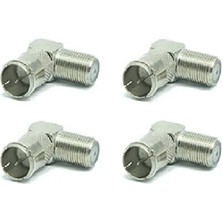 Derwell 4 Adet Hızlı F Konnektör L Fiş 90 Derece Çevirici Anten Başlığı Quick Fiş Için F Connektör 4 Tane Rg6 Rg5 Konnektör