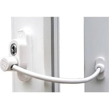 Penkid Çelik Halatlı Kablolu Pvc Pencere Emniyet Çocuk Güvenlik Kilidi 3 Adet (Beyaz)