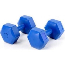 6 kg Pilastik Dambıl Set Mavi