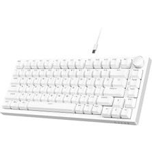 Beyaz Işıklı Hot Swap Kablolu Mekanik Oyun Klavyesi | Ajazz AK820 Beyaz - Mavi Switch
