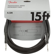 Professional Series Gitar Enstrüman Kablosu, 4,5 M, Düz/düz, Siyah