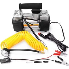 Oto Lastik Şişirme Kompresörü Hava Pompası Metal Çift Silindirli Profosyonel