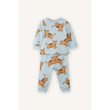 DeFacto %100 Pamuk Regular Fit Baskılı 2'li Şort Tişört Pijama Takımı Erkek Çocuk G8834A526SP