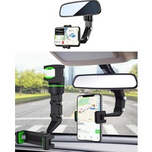 Dikiz Aynası, Koltuk Arkası, Çalışma Masası Telefon Tutucu, Standart, Iphone, Samsung, Xiaomi, Huawei Uyumludur, 360 Dönebilen Çok Fonksiyonlu Akrobat Telefon Tutucu