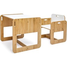 2-4 Yaş Kumru Model Ahşap Montessori Aktivite Oyun Çalışma Masa ve Sandalye Seti (1 Masa + 1 Sandalye)