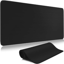 Kalite 90X40 Büyük Boy Xxl Mouse Pad Kauçuk Alt Taban, Yumuşak Kumaş Oyuncu Mousepad, Bilgisayar ve Dizüstü Bilgisayar Uyumlu 90 40 Mouse Pad (Düz Siyah)