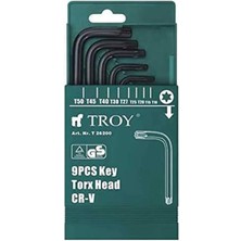 T 26200 Allen Anahtar Seti, Torx, 9 Parça