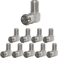 Derwell 10 Adet Hızlı F Konnektör L Fiş 90 Derece Çevirici Anten Başlığı Quick Fiş Için F Connektör 10 Tane Rg6 Rg5 Konnektör