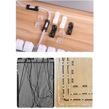 Kablo Düzenleyici Klipsler Sabitleyici Duvar Fayans Cam Kablo Tutucu Yapışkanlı 20 Adet