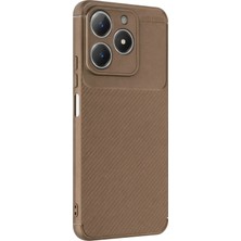 Nrzsnt Newface Realme C61 Kılıf Auto Focus Karbon Kapak - Kahverengi
