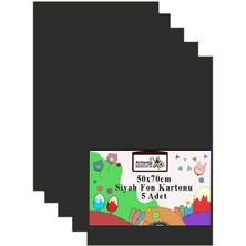 Kartonu 50X70 cm 120 gr 5 Adet 50 * 70 cm Renkli Fon Kartonu Kağıdı 120 gr Okul Sınıf Etkinlik Kreş Okul Öncesi Siyah