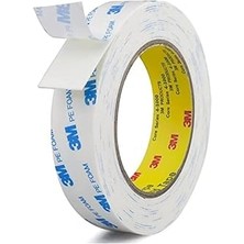 5 Metre 3m Yapışkanlı Çift Taraflı Köpük Bant Beyaz - 15 mm Genişlik