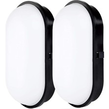 Geçirmez 20W Siyah Kasa Gün Işık 4200K Bahçe Teras Banyo Iç Dış Mekan LED Işık 2000LM (2 Adet)