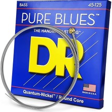 Strings PB545 45-125 Orta Boy Set El Yapımı Saf Mavi Kaplamalı 5 Telli Bas Telleri Pb5-45