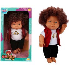 Savarga Curly Bebek Tulumlu Elbiseli Et Bebek 35 cm