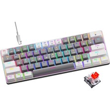 T60 Mekanik Oyuncu Klavyesi Red Switch Rgb LED Işıklı Kablolu Gaming Klavye