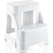 Life Merdivo 2 Basamaklı Büyük Boy Merdiven – Kaymaz Taban, Hafif ve Dayanıklı (Beyaz)