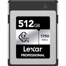 Profesyonel Cfexpress Tip-B 512 GB Gümüş Maksimum Okuma 1750 Mb/s Maksimum Yazma 1.300 Mb/s Japon Üreticileri, LCXEXSL512G-RNENG Destekler