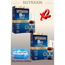 Nutraxin Vitamin B12 Sprey 15 ml 2`li +Hap Kutusu
