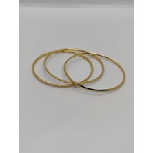 Cadde Dükkanı Çelik Ajda Bilezik Desenli 3lü Gold