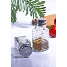 Feyza Design Paslanmaz Metal Mini Kare Tuzluk ve Baharatlık, Şık ve Dayanıklı Tasarım