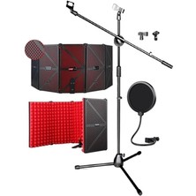PF-44X Red Mikrofon Standı Filtre ve Ses Yalıtım Izolasyon Paneli