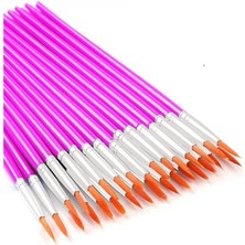 Fırçası 2 Numara 10 Adet Yuvarlak Uçlu Sentetik Resim Fırça Ekonomik Suluboya Akrilik Boya Guaj Boya Yağlı Boya