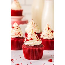 200 Adet Büyük Boy Kırmızı Muffin Kek Kalıbı, Cupcake Kağıdı, Browine Kalıbı 50X40 mm