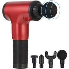 4 Başlıklı Titreşimli Yoğurmalı 6 Fonksiyonlu Masaj Aleti Kırmızı