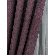 SHC4200 Ev Depo Mürdüm Düz Renk Keten Fon Perde 1/3 Sık Pile Tek Kanat TACFLXKTNFONPERDE001, Mürdüm, 6