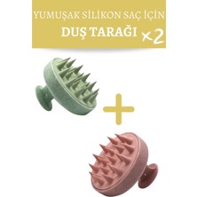 2li Set Yumuşak Silikonlu Saç Bakım Tarağı - Saç Duş Tarağı - Saç Derisi Için Masaj Fırçası