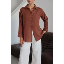 Zengezur Mall Nrzsnt Tek Cepli Müslin Gömlek Kahve Pt (Beden: S)
