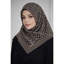 Sinem Emprime Koton Eşarp -  Siyah / Karamel-6290
