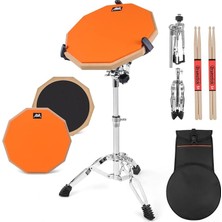 Uygulama Pedi Seti 12 "silika Jel Pedleri Davul Yetişkin Çocuklar Için Trampet Standı, Çift Taraflı, Bagetler, Çanta