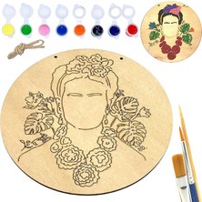 Inside Frida Ahşap Boyama Tuval Seti Hediye Hobi Kiti 20 cm