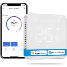 Akıllı Termostat, Kombi Sistemi Kontrolü, Isıtma & Soğutma, Wi-Fi Oda Termostatı, Uzaktan Kontrol, Hassas Isı Ayarı, LED Dokunmatik Ekran, Elektrikli Termostat, Dokunmatik Ekran, Beyaz