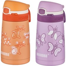 2li Set Pipetli Çelik Termos 350ML -6 Saat Isı Yalıtımı-