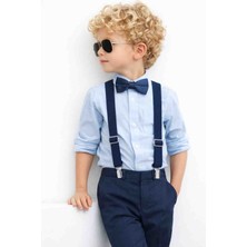 Algitsin O L A Çocuk Pantolon Askısı Papyon Seti 1-12 Yaş Unisex