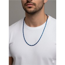 Cadde Dükkanı Erkek Çelik Kolye Baskılı Lacivert