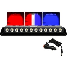 Beyaz Mavi 14 Mod 12 LED Flaş Araç Iç Dış Panel Çatı Ön Arka Cam Oto Çalışma Lambası S12 Işık Çubuğu Spot Vantuzlu Çakmaklık Girişli Acil Ikaz Sinyal Polis Çakar Gece Gündüz Çalışan Lamba