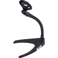 Masaüstü Mikrofon Standı - Evrensel Masa Üstü Mikrofon Tutucu, Esnek 8,2 Inç Gooseneck Montajlı ve Sağlam U Şekilli Taban - Masa Masası Veya Tezgah Için Mükemmel - Pmks8, Siyah