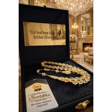 Altınsoy Tesbih Usta Işcilikli Düşük Ayar Altın Parçacıklı Rosary Gold Sistemli Tesbih Özel Kutulu