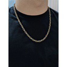 Cadde Dükkanı Premium Erkek Çelik Kolye Gold Silver