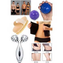 4'lü Masaj Aleti G5 Etkili Ekonomik Set Profesyonel Unisex Fırça Kemer Masaj Aleti Seti Egzersiz Set