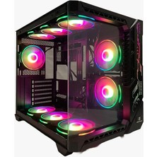 Bree 9×120 mm Fanlı A-Rgb Kumandalı Kontrolcülü E-Atx Oyuncu Bilgisayar Kasası