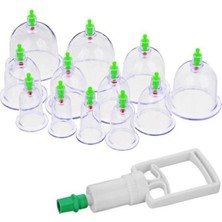 12'li Kupa Vakumlu Çekme Masaj Aleti Hacamat Masaj Pompası, Hacamat Kupası Masaj Seti