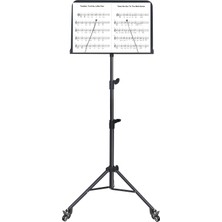 Tekerlekli Nota Sehpası Taşınabilir Çift Klips Tutuculu Taşıması ve Kullanımı Kolay Boyu Ayarlanabilir 403-T1019