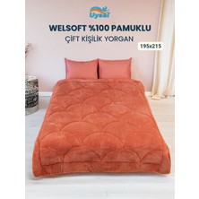Uysal Yorgan Welsoft Akfil Midye Desen Çift Kişilik Yorgan TURUNCU