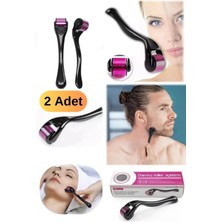 2 Adet Saç ve Sakal Dökülmesi Engelleyici ve Çıkartıcı Gürleştirici Yüz Masaj Aleti Bakım Iğne Rulo