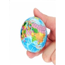 3 Adet Mavi Dünya Görselli Yumuşak Stres Topu